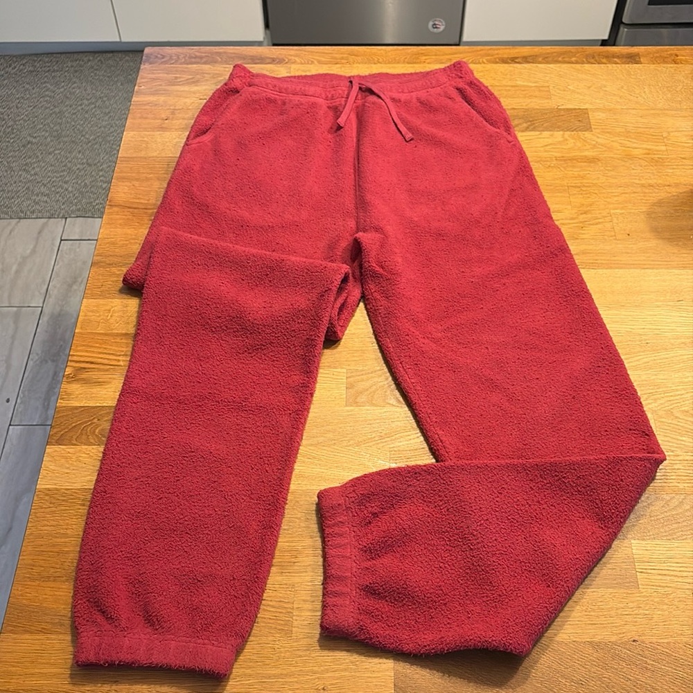 BRAIN DEAD Reverse Fleece Sweatpant - Burgundy - Size S